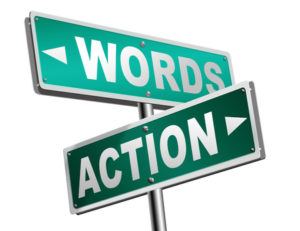 61998025 - action words the time to act is now or never mister big mouth last stop showing off